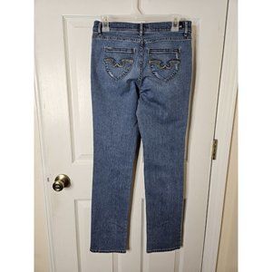 Jordache Womens Blue Straight Jeans Sz 6x32 Distressed